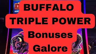 Several bonuses while playing Buffalo Triple Power.