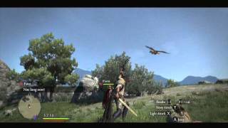 Dragon's Dogma Killing the Griffon before it flys off