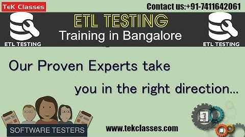 ETL Testing Online Training | ETL Testing Online Training Demo Video | ETL Testing Training