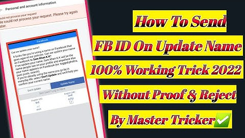 Facebook Update Name new method 2022 ( 100% Working Trick ) Update Name All Problem Solve 2022