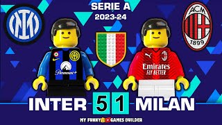 Inter vs Milan 5-1 | Serie A 2023/24 | Thuram gol | Derby di Milano Goals Highlights Lego Football
