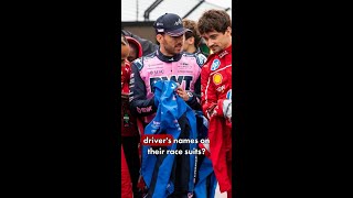 Where Will You Find Each Drivers Name On Their Race Suit?