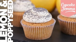 Lemon Poppyseed Cupcakes with Fresh Lemon Curd & Cream Cheese Frosting | Cupcake Jemma