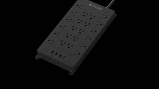 Power Strip Surge Protector TROND 5ft Extension Cord with Multiple Outlets and 4 USB Ports