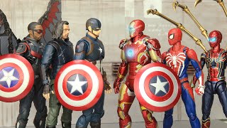 SPIDER MAN: Captain Shield was Stolen by Falcon and Bucky | Figure Stopmotion