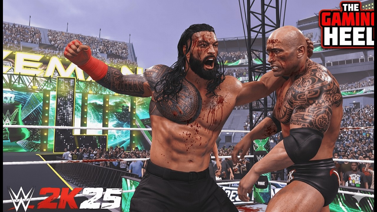 TRIBAL WARFARE! Roman Reigns vs The Rock Bloodline Rules Match  WWE 2K25 PC Max Settings