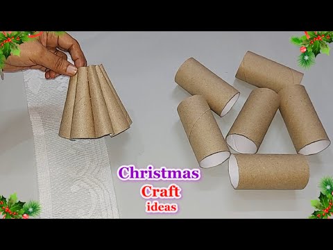 Christmas Decoration idea made with Empty rolls | Best out of waste budget Friendly craft idea🎄65