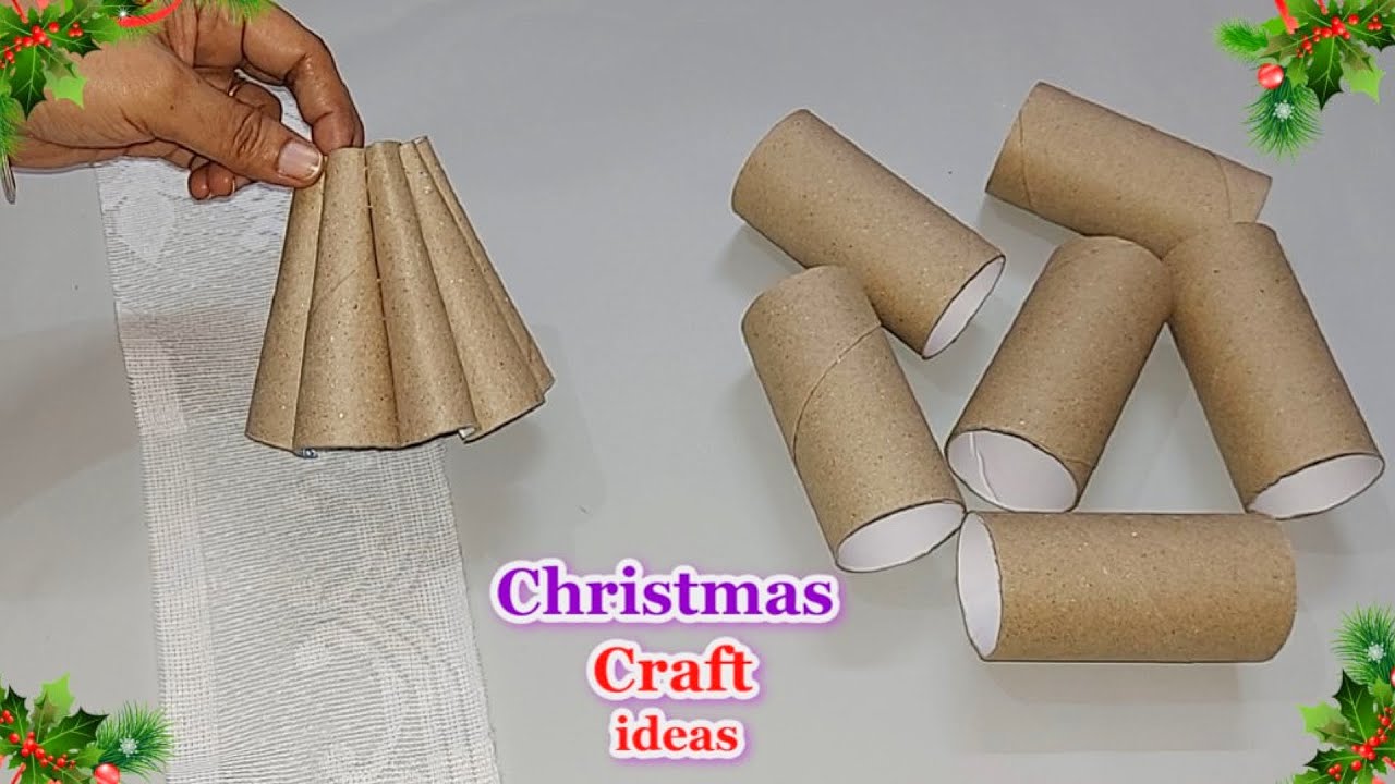 Christmas Decoration idea made with Empty rolls | Best out of waste budget Friendly craft idea🎄65