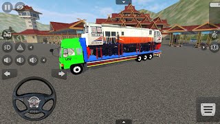 Mobil Truk Tronton Fuso Panjang Muat Lokomotif - Mobil Balap Truk Simulator Android Gameplay screenshot 3