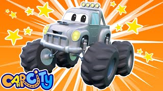 MONSTER TRUCK ROBOT destroys the streets while performing stunts! | Learn to play safe