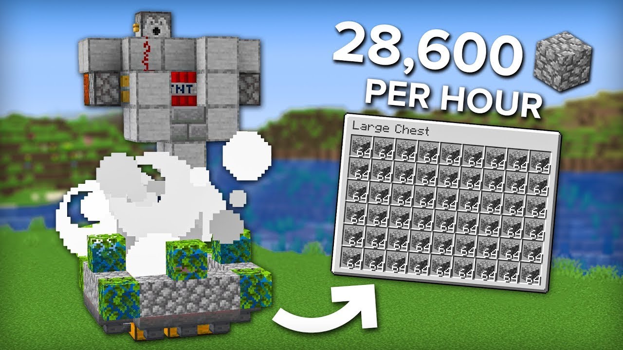 Minecraft Easy 5 Minute Cobblestone Farm - Fully Automatic - YouTube