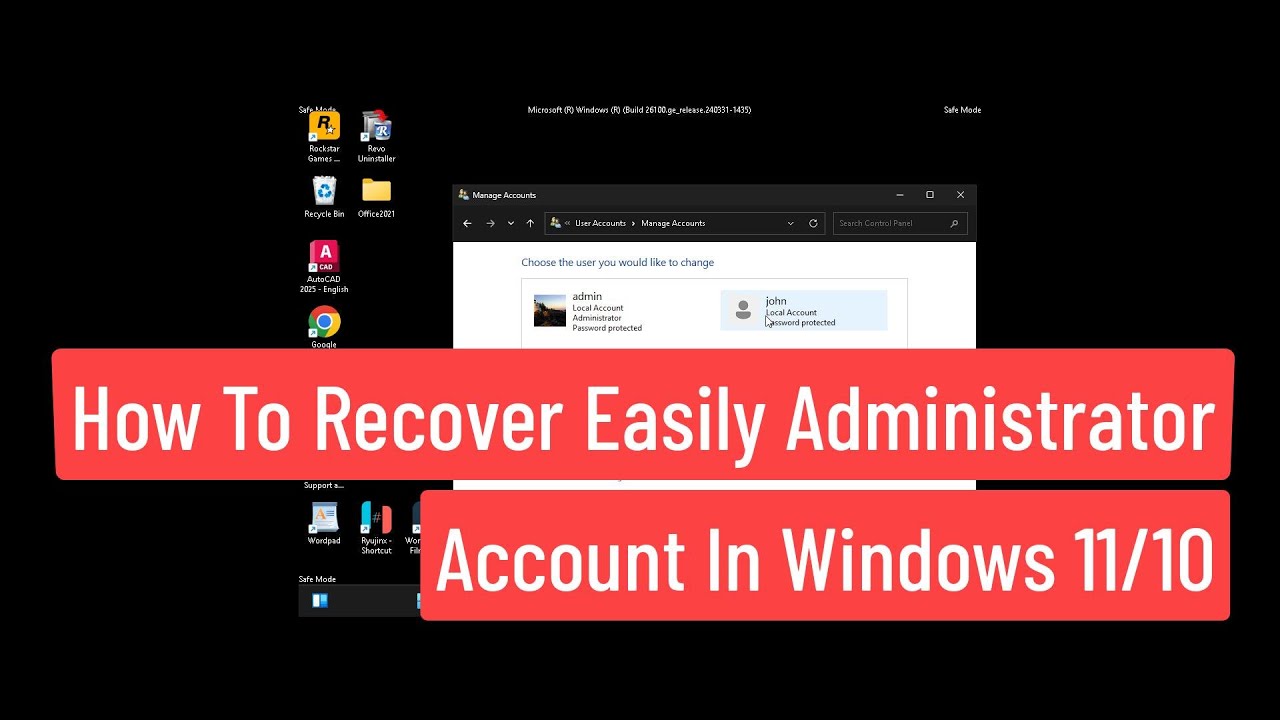 How To Recover Easily Administrator Account In Windows 11/10 - YouTube