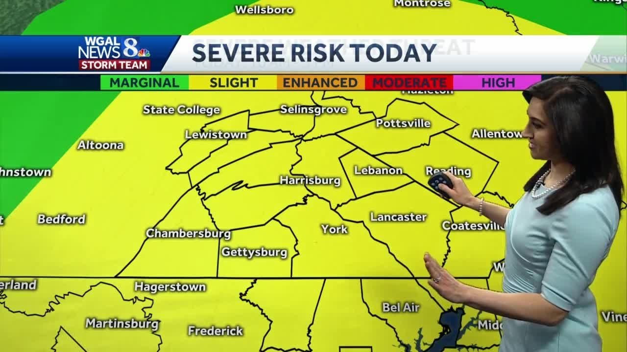 Central Pa. forecast: Risk of severe weather today