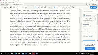 Cloud Point and Pour Point Theory