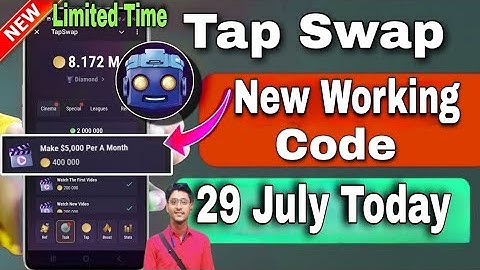 Make $5000 Per A Month Tapswap Code | Tapswap Video Code 29 July | Tapswap Code Today