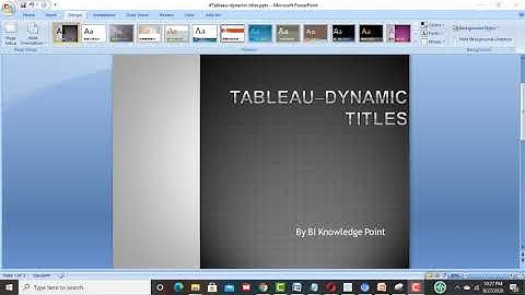 21#Tableau–dynamic titles by #BIKnowledge Point
