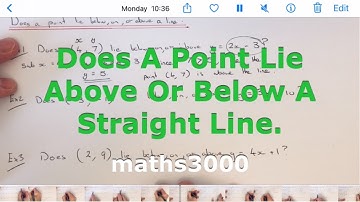 How To Find Out If A Coordinate Point Lies Below Or Above A Straight Line.