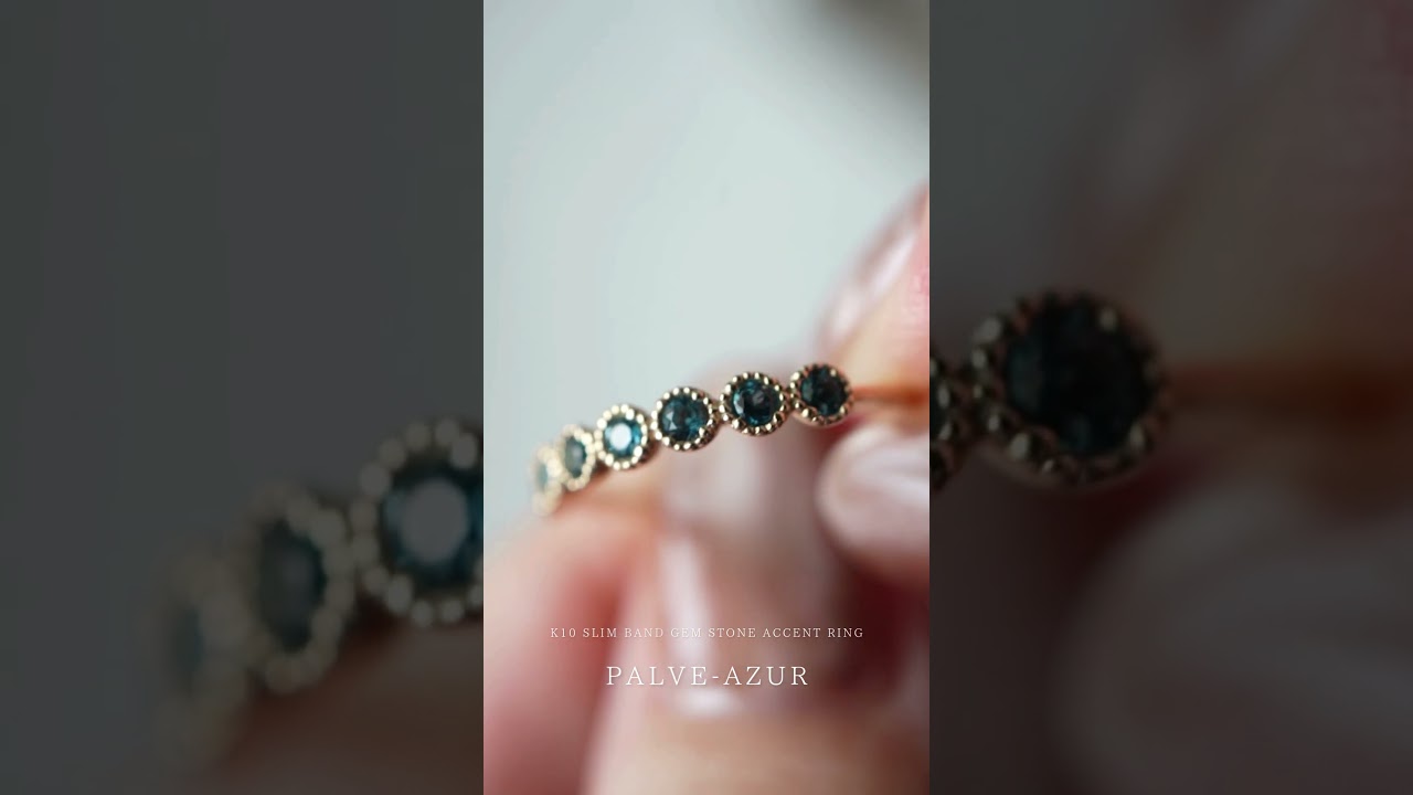 リング K10 カラーストーン 地金 極細 指輪 【palve-azur パルヴェ
