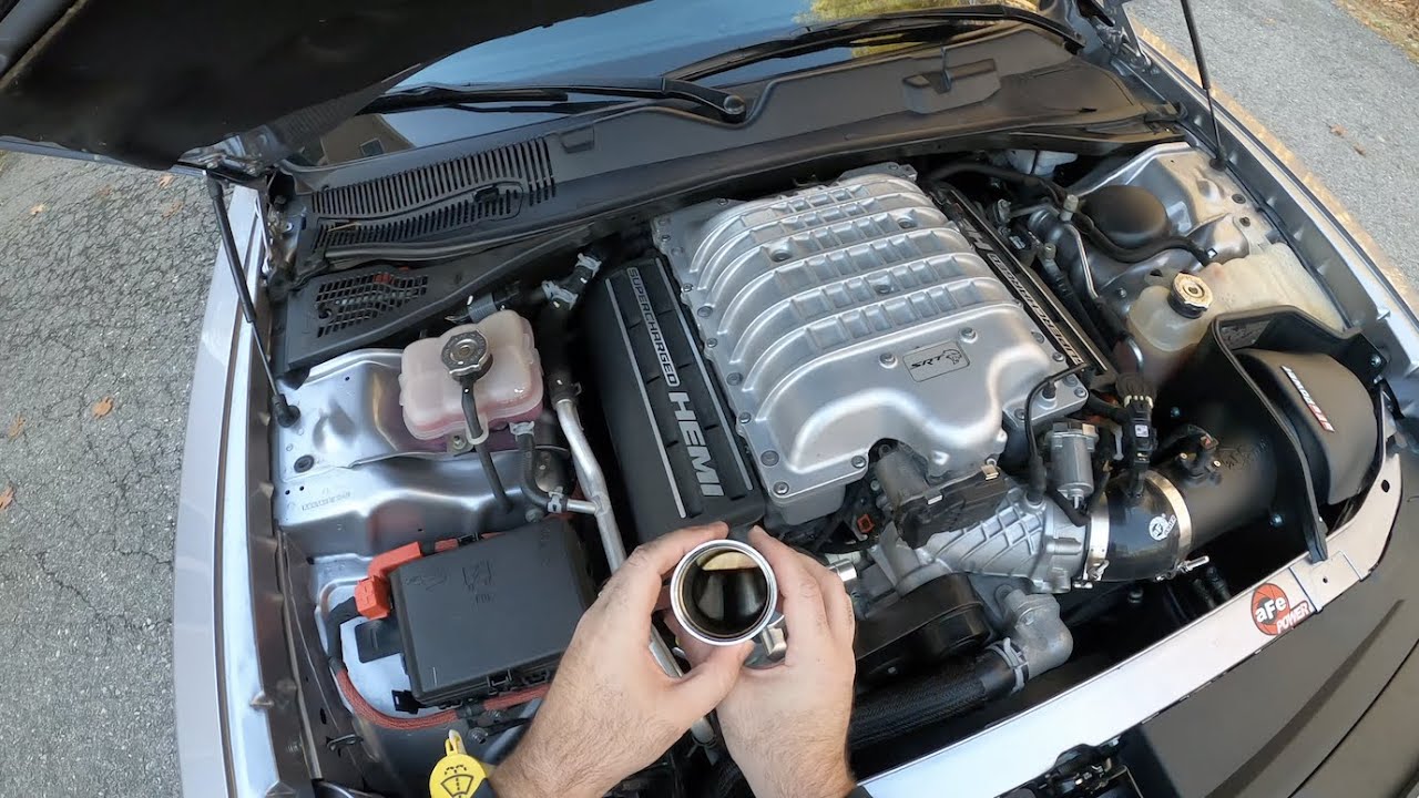 Dodge Challenger SRT Hellcat Oil Catch Can Remove Drain and Replace