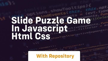 Slide puzzle game in javascript html css