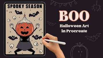 Halloween iPad Illustration for Beginners | Easy Step by Step Procreate Drawing Tutorial | Art Idea
