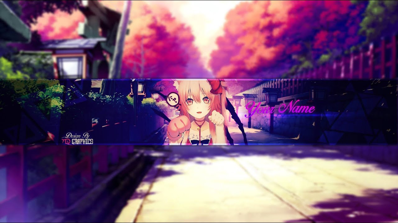Speed Art: NEKO GIRL - Anime Banner Template #26 - YouTube