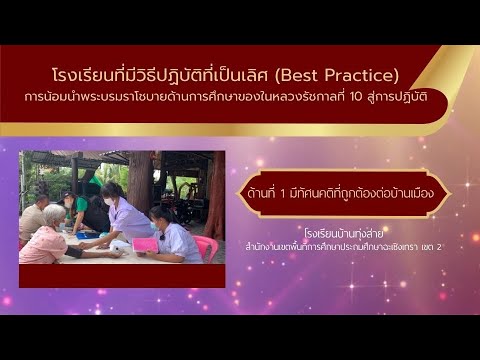 Best practice พระบรมราโชบายด้านการศึกษาของในหลวงรัชกาลที่ 10 สู่การปฏิบัติ - โรงเรียนบ้านทุ่งส่าย