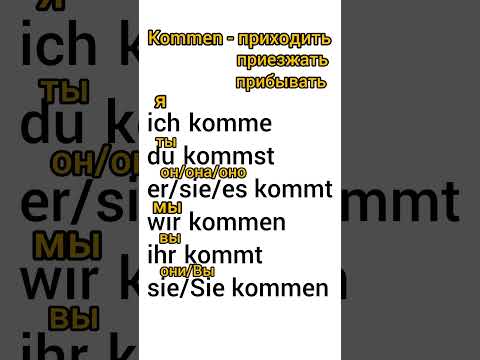 🇩🇪Спряжение глагола kommen👌Учим немецкий легко #немецкийдляначинающих  #немецкиеглаголы