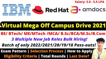 🔴IBM & Amdocs Special Recruitment 2021 | RedHat Off-Campus Drive 2021 - Recruitment Process - 4+ LPA