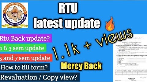 RTU Latest Update on Exam 🔥| RTU Mercy Back revaluation and copy view ✔| RTU Exam update 2021💥