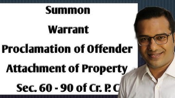 Summon, Warrant, Proclamation of Offender, Attachment Sec  60 - 90