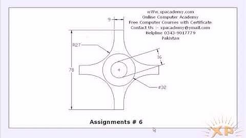 Assignments 6 in AutoCAD Urdu Tutorials wWw.xpacademy.com