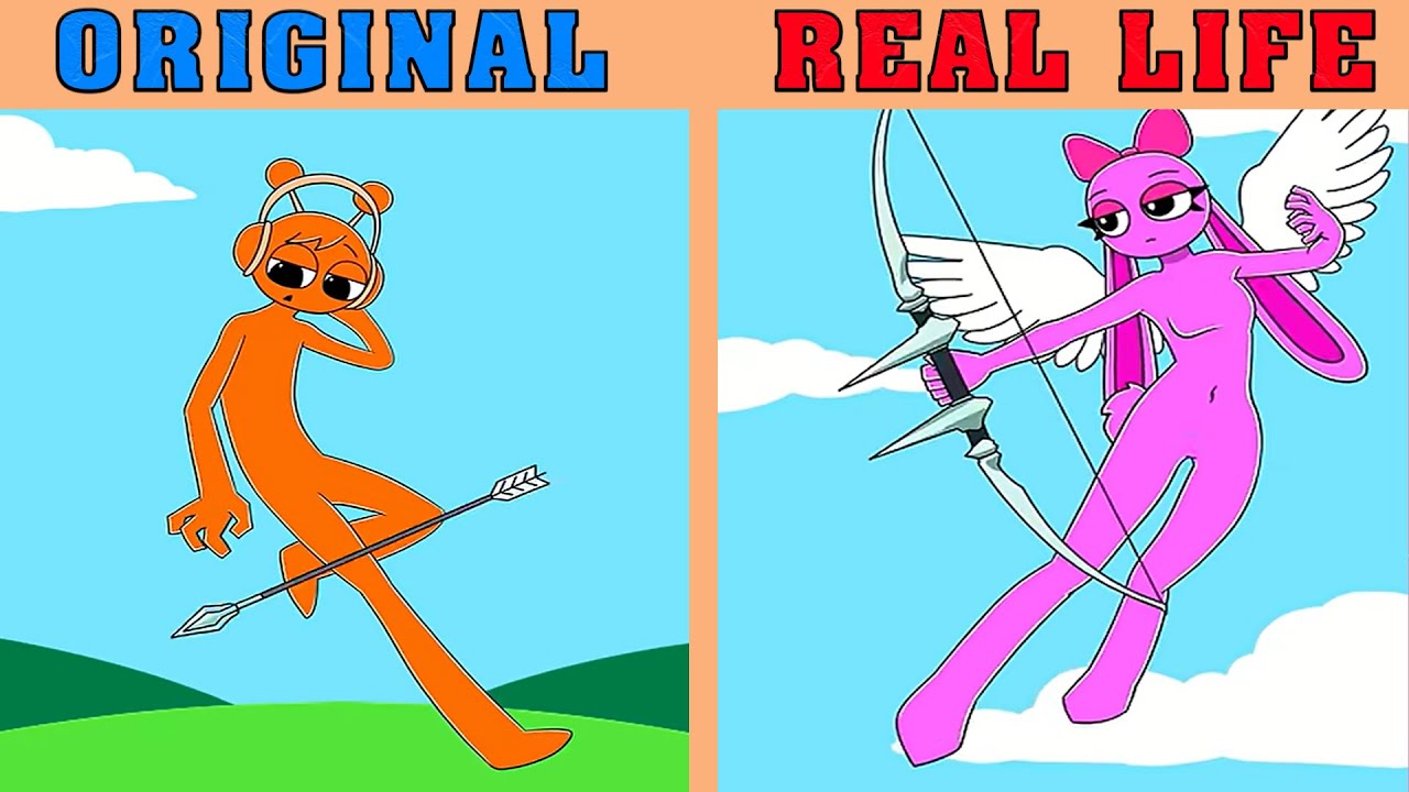 Oren falls in love with Pinky | Best TikToks of Incredibox Sprunki | REAL LIFE vs ORIGINAL