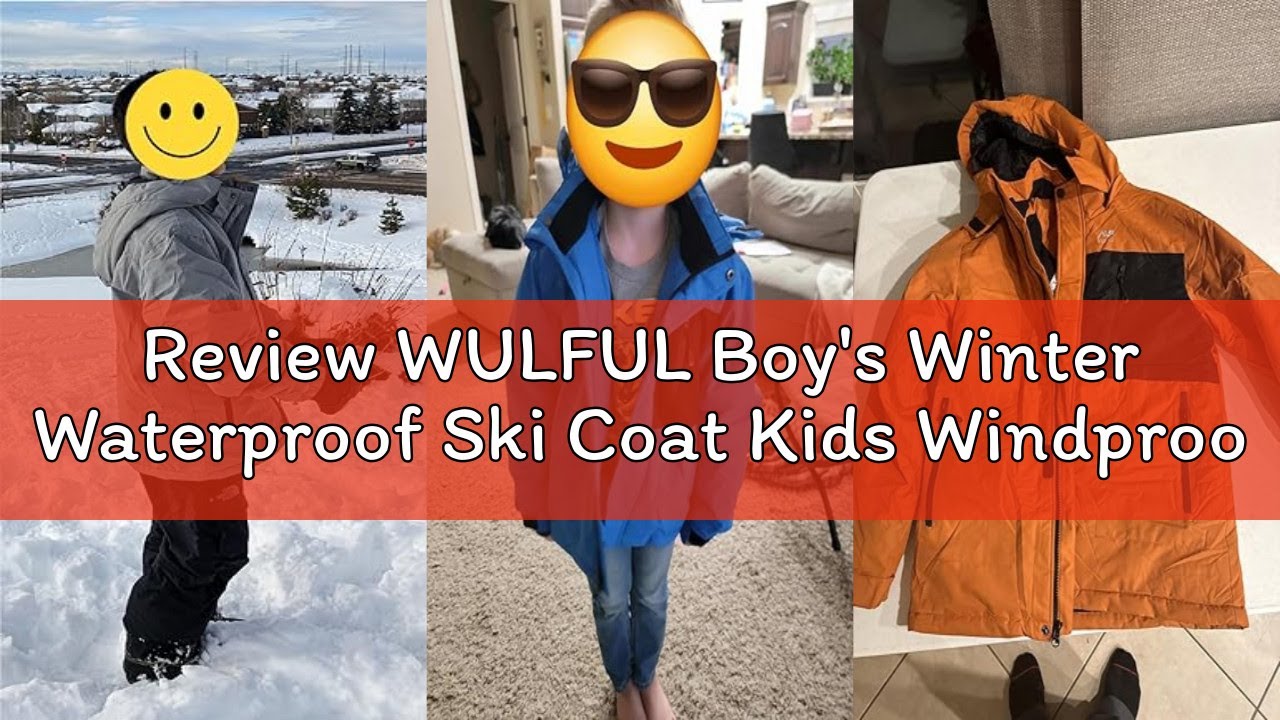 Review WULFUL Boy's Winter Waterproof Ski Coat Kids Windproof Snow Jacket with Detachable Hood