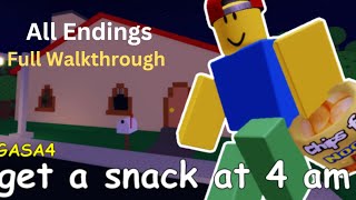 Roblox-Get A Snack At 4 AM-All Endings-Full Walkthrough