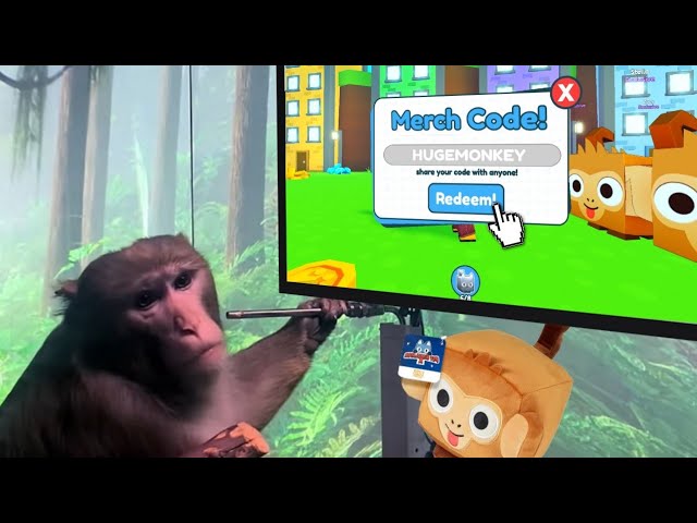 Big Games Pet Simulator Huge Monkey Plush Roblox with Code