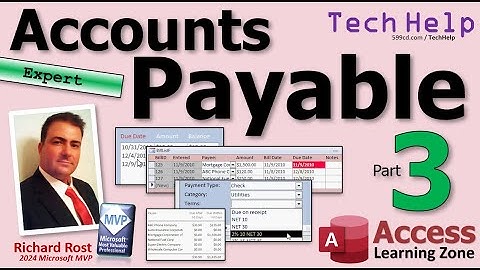 Microsoft Access Accounts Payable, Part 3: Conditionally Format Bill Form, Total Due on Main Menu