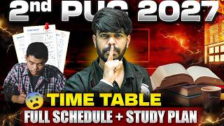 2nd PUC 2027 Time Table 📅 | Full Schedule + Study Plan 🚀🔥 #2ndpuc
