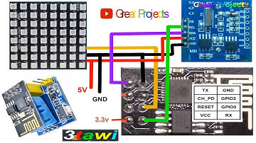 ESP-01 RTC DS1307 DHT11 WS2812 RGB Led Matrix