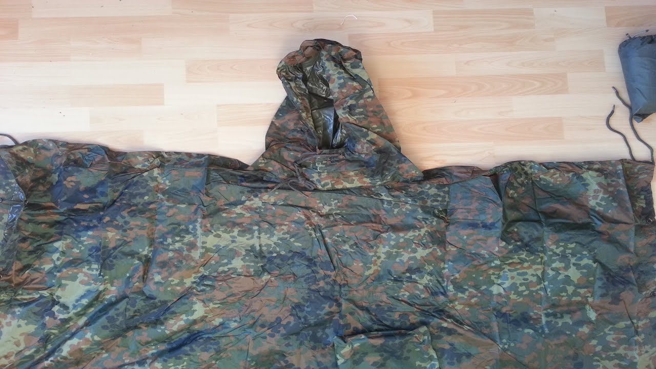 Mil-Tec Flecktarn Poncho - YouTube