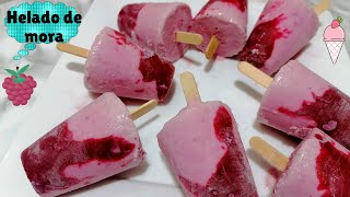 Helado de mora casero cremosos y artesanal. #parati #receta #viral #viralvideo