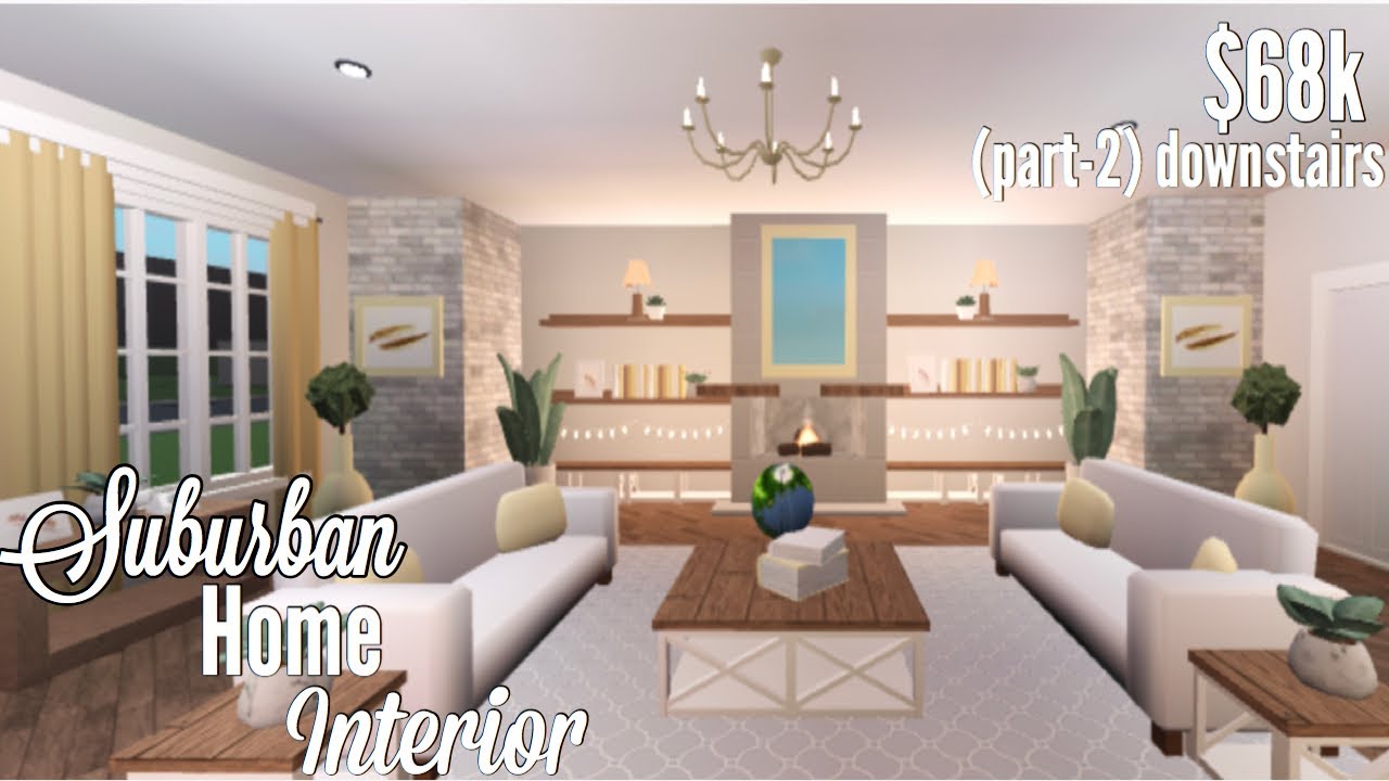 BLOXBURG| Suburban Home Interior| (part-2)/downstairs| $68k - YouTube