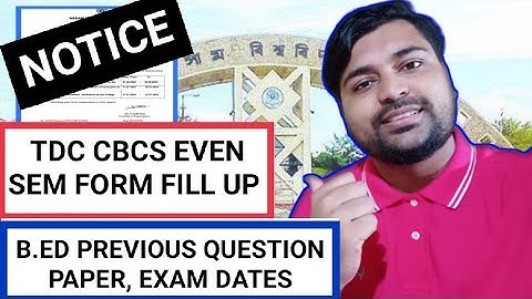 TDC even sem form fill up | B.ed admission 2022 exam dates information | Pranoy Roy