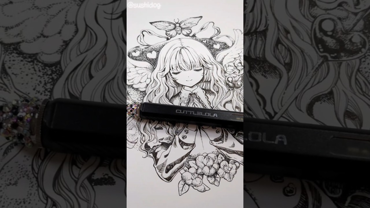 この点描画ペンすごくない！？ #art #manga #cuttlelola #点描