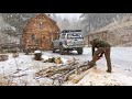 Colorado offgrid cabin snowstorm  simple living in the rocky mountains w my dog sierra