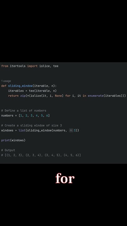 Python Trick: Creating a Sliding Window with itertools - YouTube