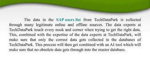 SAP Users Email List | SAP Customer Mailing Address Database