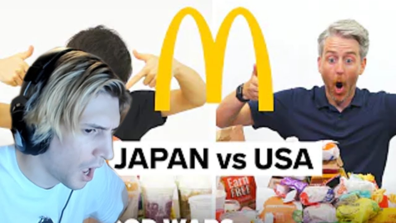 XQC REACTS TO US VS JAPAN MCDONALDS | FOOD WARS (w/chat) !