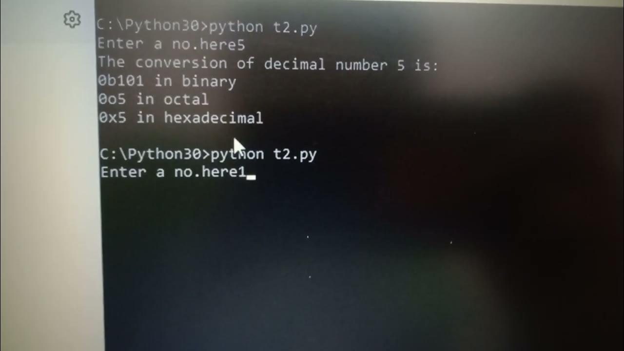 Python script to convert decimal to binary,hexa & octal equivalent ...