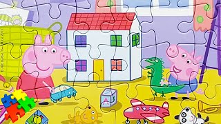 Свинка Пеппа и Джордж Играют дома в комнате - Собираем пазлы для детей от 3 лет про Свинку Пеппу